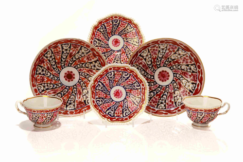 FLIGHT, BARR & BARR PORCELAIN CUPS & PLATES