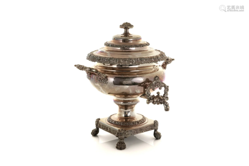 ENGLISH SILVER PLATED HOT WATER URN