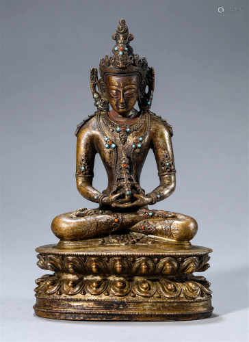 Tibetan 15/16th C. Copper Amitayus