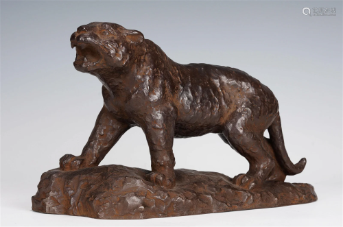 A Bronze Tiger Sculpture
