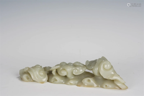 Qing Dynasty White Jade Ganoderma Brushrest