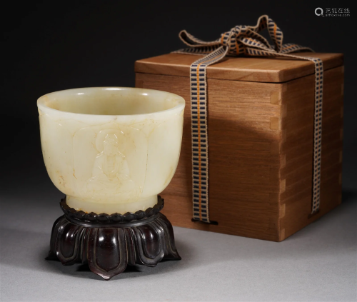 Chinese Qing Dynasty White Jade Buddha's Bowl