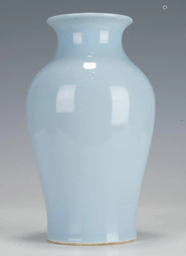 Chinese Qing Dynasty Azure Glazed Vase