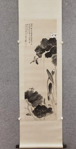 Flowers and Birds Vertical Scroll, Zhang Daqian