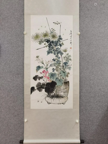 Flower and Bird Vertical Scroll, Wang xuetao