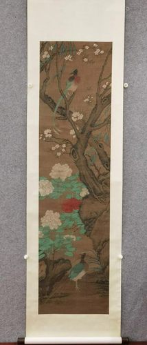 Anonymous flower and bird hanging scroll