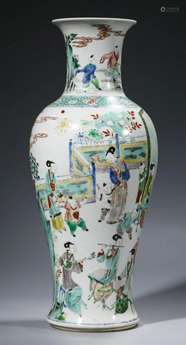 Chinese Qing Dynasty Famille Verte Hundred Boys Vase