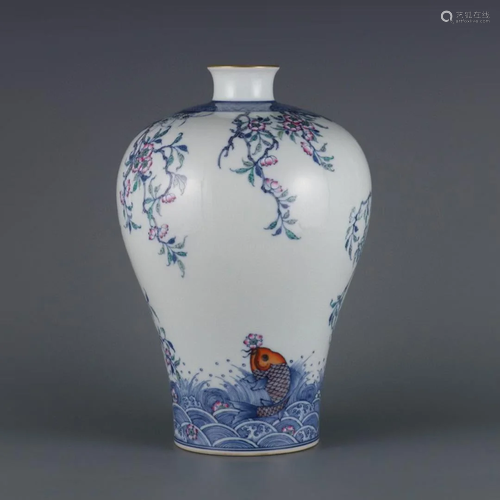 A Rare Doucai Plum Bottle