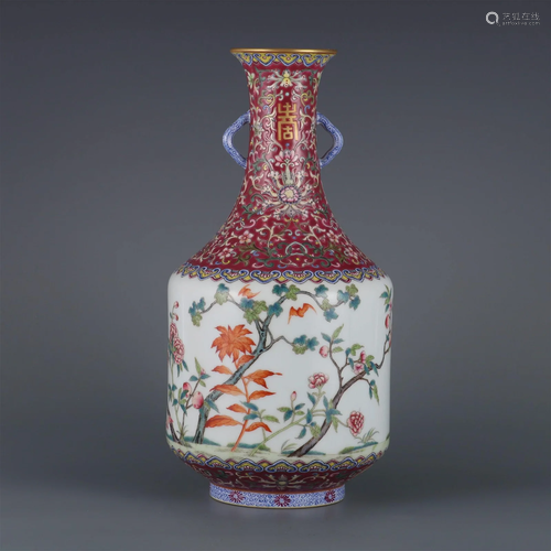 A Fine Famille-rose 'Flowers' Vase