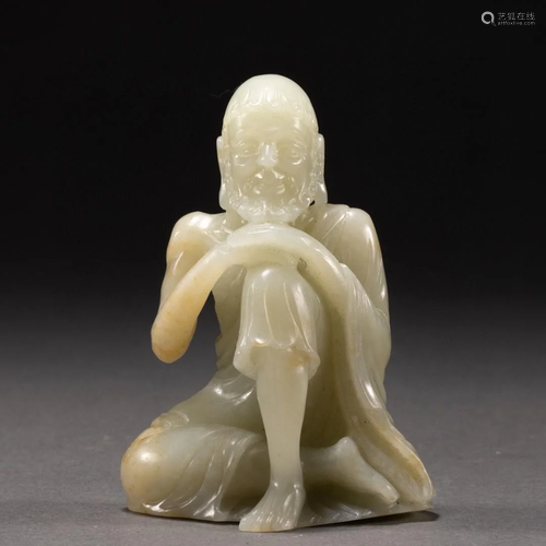 A Top and Rare Hetian Jade Luohan Ornament