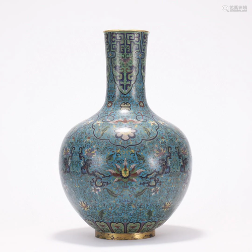 A Top Gilt-bronze Cloisonne Enamel Vase