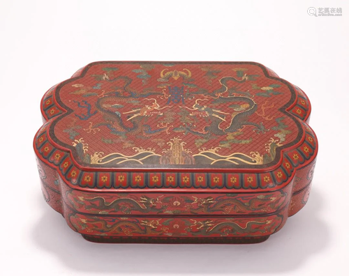 A Top and Rare Lacquer Dragon Box with Cover