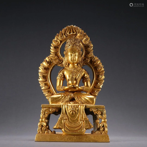 A Fine Gilt-bronze Figure of Bodhisattva