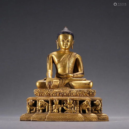 A Rare and Fine Gilt-bronze Figure of Buddha