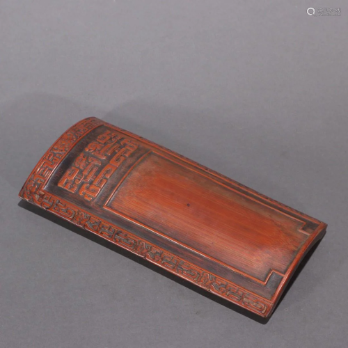 A Fine Carved Bamboo Inkstone