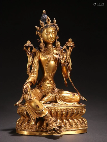 A Rare Gilt-bronze Figure of Tara