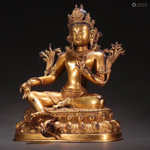 A Rare Gilt-bronze Figure of Tara