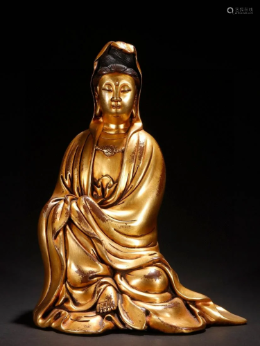 A Fine Gilt-bronze Feel Free to Make Statues of Kannon