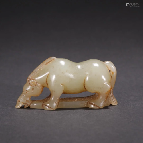 A Finely Carved Jade Horse Ornament