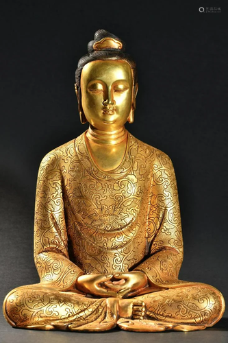 A Fine Gilt-bronze Figure of Buddha