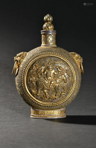 A Rare Gilt-silver Beast Pattern Pot