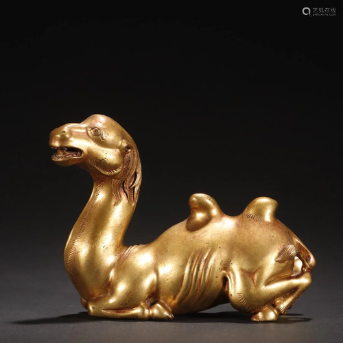 A Finely Gilt-bronze 'Camel' Ornament