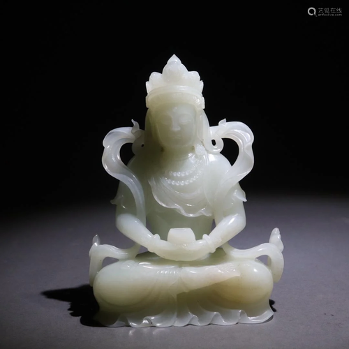 A Top Hetian Jade Buddha