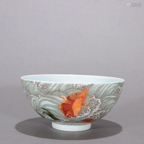 A Fine Famille-rose Bowl With Fish Pattern