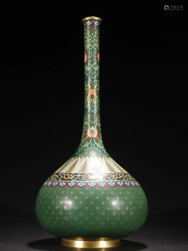 A Very Rare and Top Gilt-bronze Cloisonne Bottle