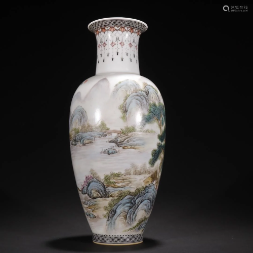 A Fine Famille-rose 'Landscape' Vase