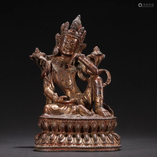 A Fine Bronze Figure of Guanyin