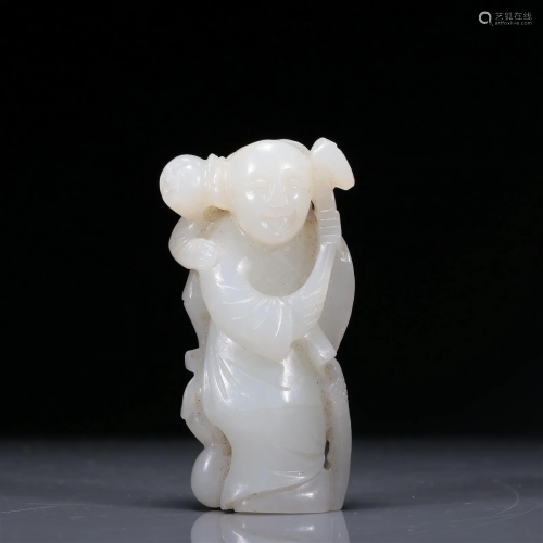 An Exquisite White Jade Figure