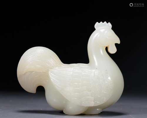 A Brilliant White Jade Cock