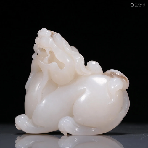 A Fabulous White Jade Unicorn