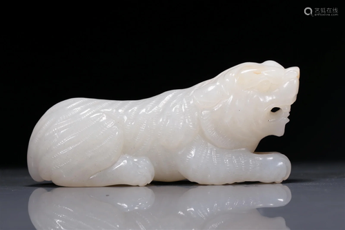 A Fabulous White Jade Tiger