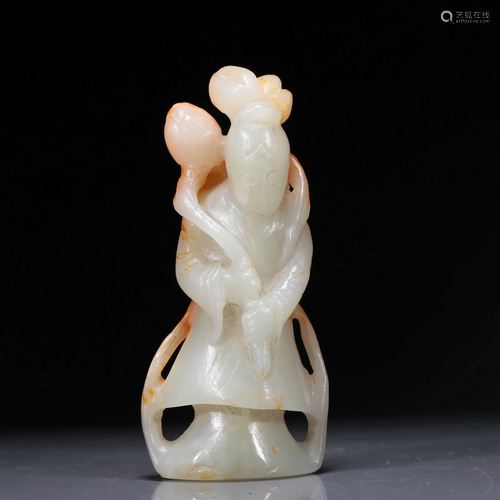 A Precious White Jade Figure