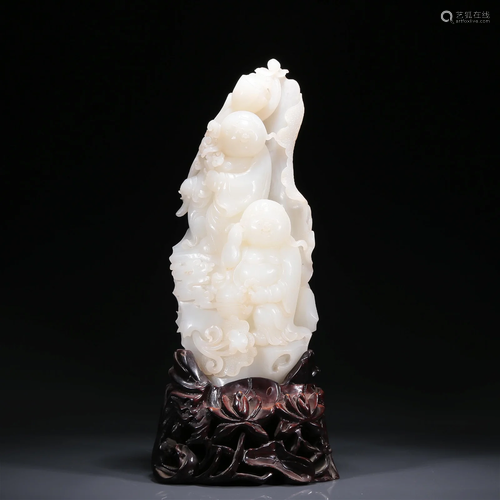 A Brilliant White Jade 'Figure' Decoration