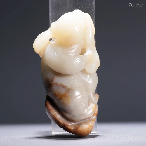 A Superb White Jade 'Figure' Pendant