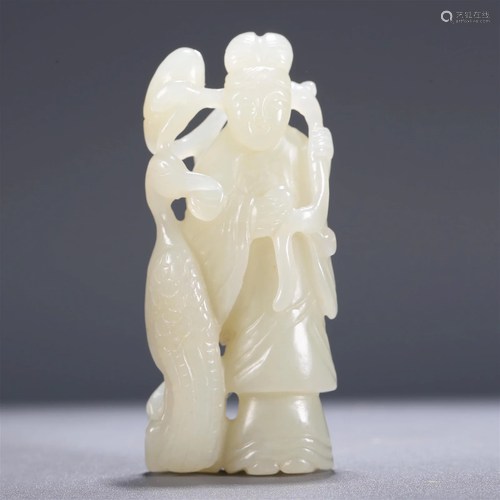 A Superb White Jade 'Figure' Decoration