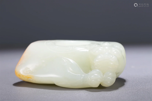 A Wonderful White Jade Unicorn Pendant