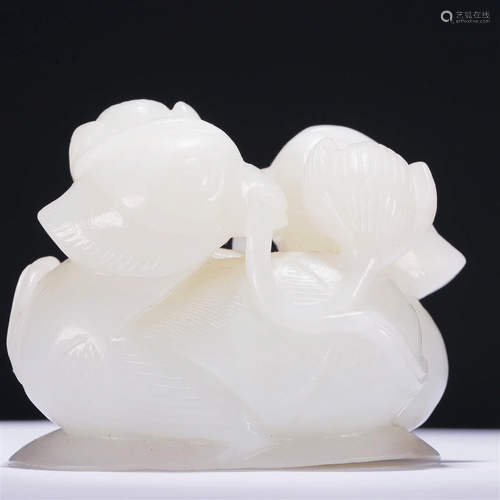 A Wonderful Gaogu White Jade 'Duck' Decoration