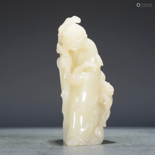 A Fabulous White Jade Figure