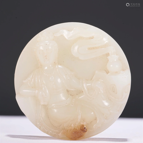 An Exquisite White Jade 'Guanyin' Pendant