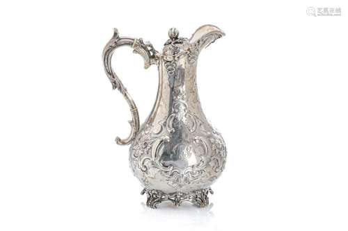 VICTORIAN ENGLISH SILVER CLARET JUG, 997g