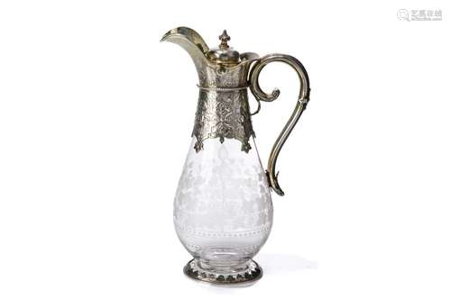 VICTORIAN SILVER MOUNTED CLARET JUG