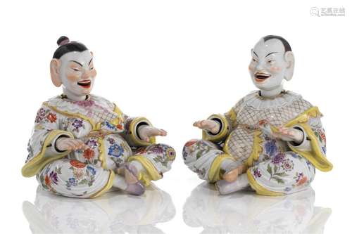 PAIR OF 19th MEISSEN PORCELAIN NODDERS