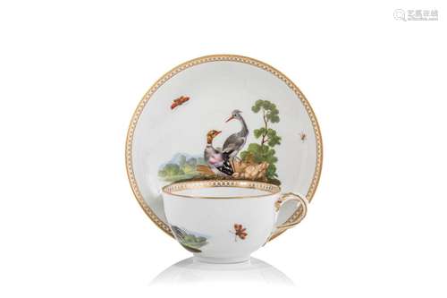 18th C MARCOLINI MEISSEN PORCELAIN CUP & SAUCER