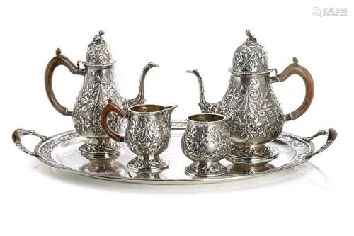 ITALIAN FIVE PIECE TEA AND COFFEE SERVICE , 4328g