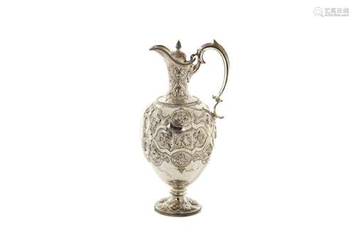 VICTORIAN ENGLISH SILVER CLARET JUG, 630g