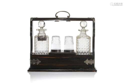 ENGLISH TWO-BOTTLE ROSEWOOD TANTALUS